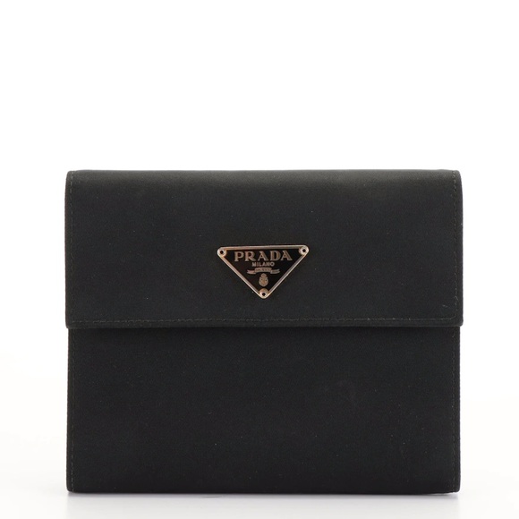 Authentic Vintage Prada Black Nylon and Leather Trifold Wallet - Picture 1 of 5